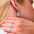 Aquamarine | .925 Sterling Silver | Mermaid Glass Pebble Huggie Earrings